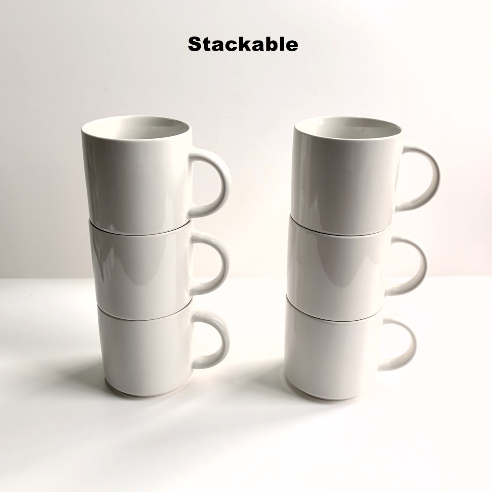 Sublimation Mug White - Set di 6 Tazze Impilabili in